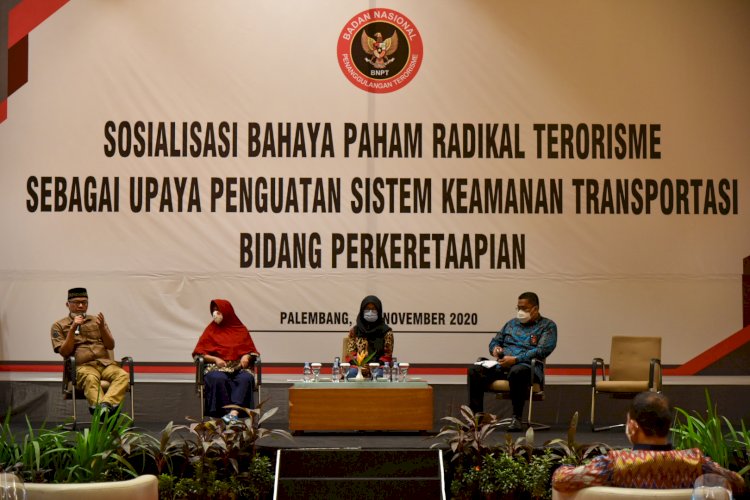 Perkuat Nyawa Moda Transportasi, BNPT Gelar Sosialisasi Bahaya Paham Radikal Terorisme Sebagai Penguatan Sistem Keamanan Perkeretaapian Palembang