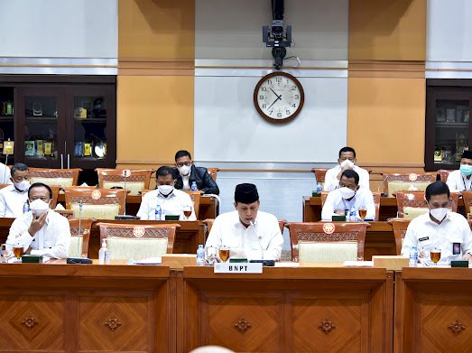 Rapat Dengar Pendapat (RDP) Awal Tahun 2022 dengan Komisi III DPR RI, BNPT Kenalkan Kebijakan Pentahelix dalam Penanggulangan Terorisme