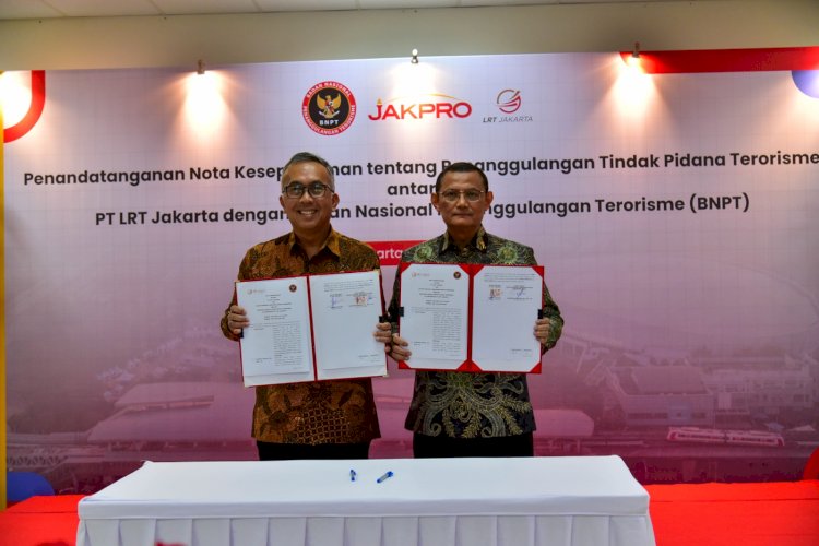 Bangun Kesiapsiagaan Pada Transportasi Publik, BNPT dan PT LRT Jakarta Sepakat Jalin Kerja Sama
