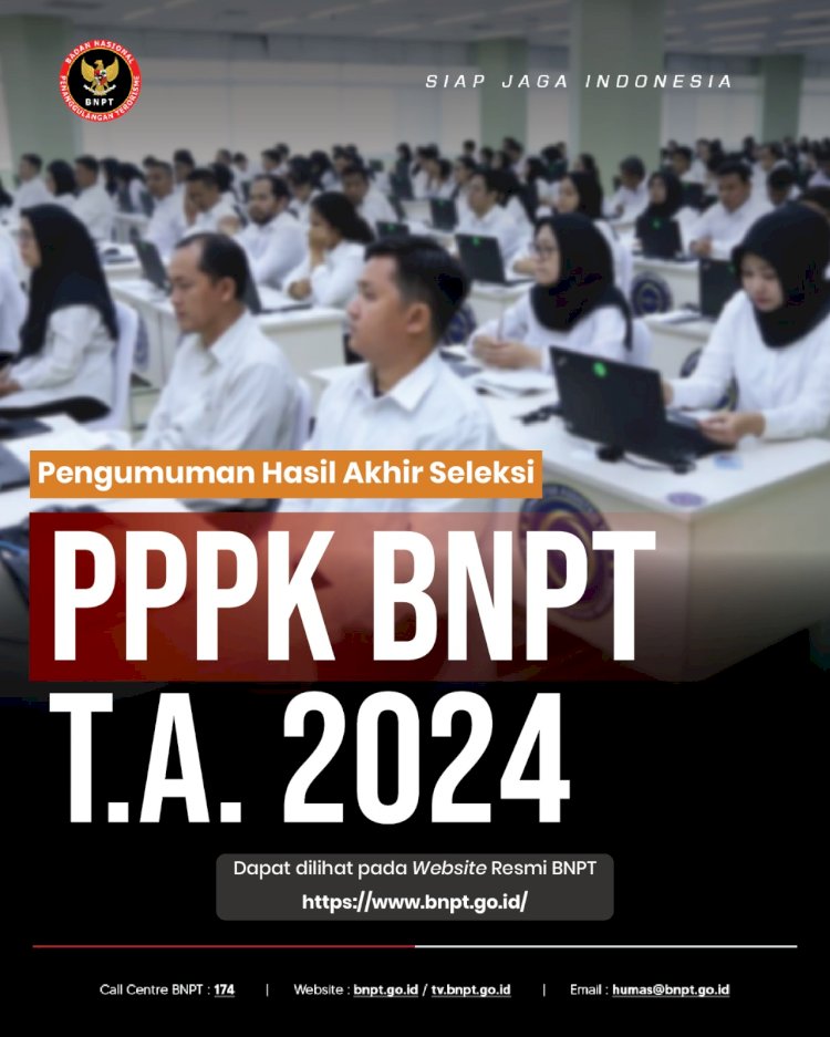 Pengumuman Hasil Akhir Seleksi PPPK BNPT T.A. 2024 Tahap I dan II